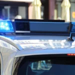Police car making a traffic stop for a possible DUI charge in Georgia.